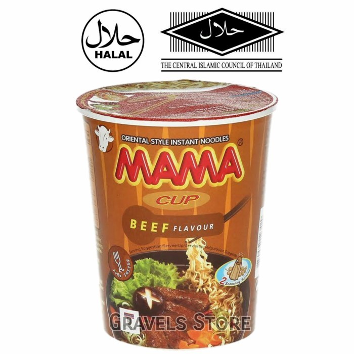 

70Gr Mama Beef Flavour Cup Intan Raa Daging Api Thailand