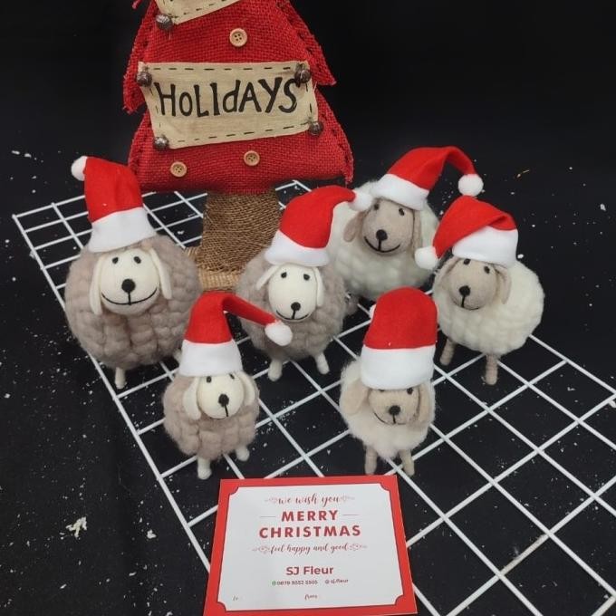 

Sale! Aksesoris dekorasi hiasan boneka natal christmas domba SML