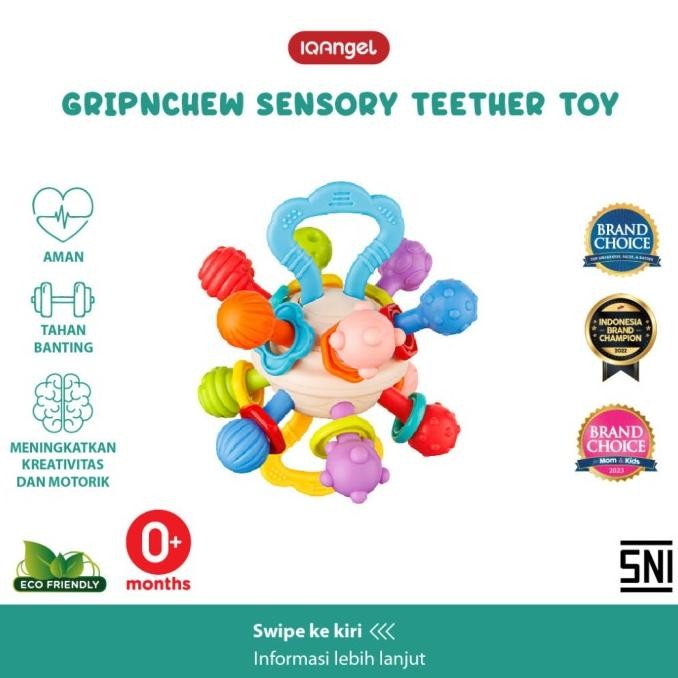 

GRIPNCHEW SENSORY TEETHER AND RATTLER TACTILE BALL | MAINAN STIMULASI TAKTIL DAN GIGITAN BAYI BERBUNYI BPA FREE SIAP KIRIM