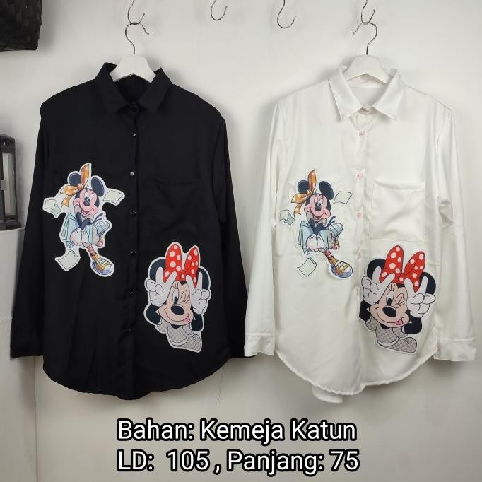 

Sale! Atasan kemeja katun motif MINNIE MOUSE