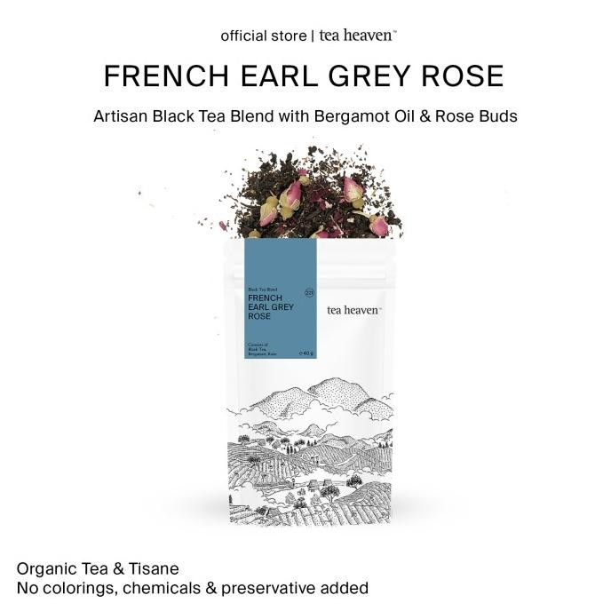 

FRENCH EARL GREY ROSE TEA PREMIUM TEH BERGAMOT MAWAR PERANCIS ARTISAN SIAP KIRIM