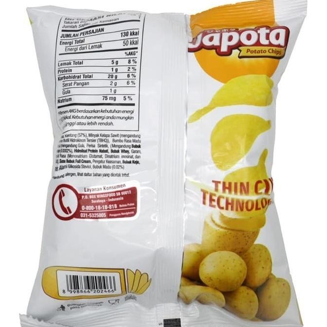 

NEW PRODUK KERIPIK KENTANG JAPOTA POTATO CHIPS HAPPY HONEY BUTTER - 68 GR (6 PCS) !!!!!