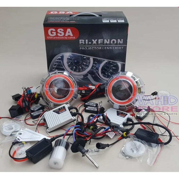 Lampu Hid Projector 3.5 Inch Projie Angeleyes Untuk Motor Mobil