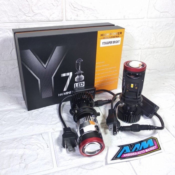Lampu Led Mobil H4 Mini Projector Projie Y7D