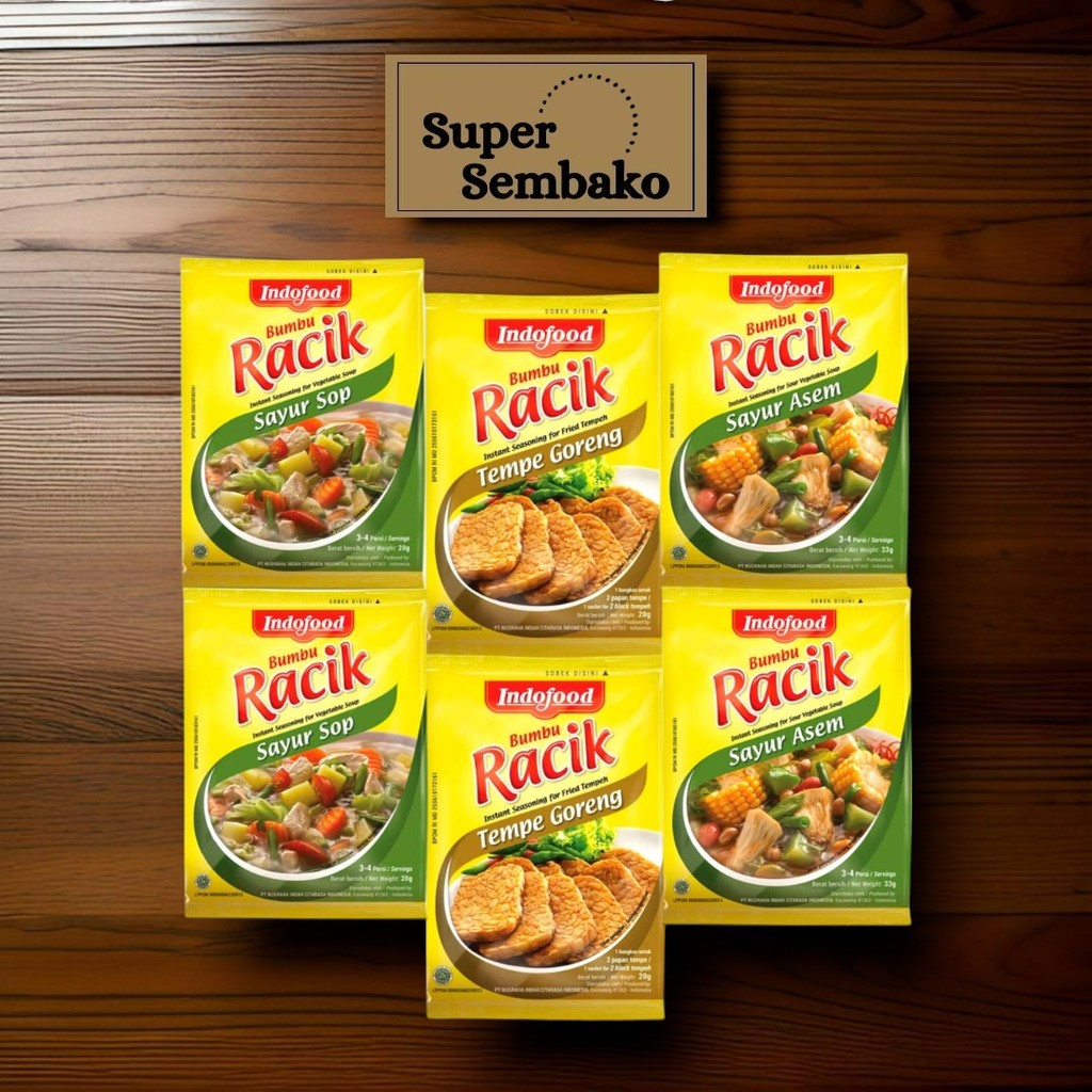 

BUMBU MASAK INSTAN / BUMBU RACIK INDOFOOD 20g SAYUR SOP / SAYUR ASEM / TEMPE AYAM IKAN GORENG BUNGKUS SACHET