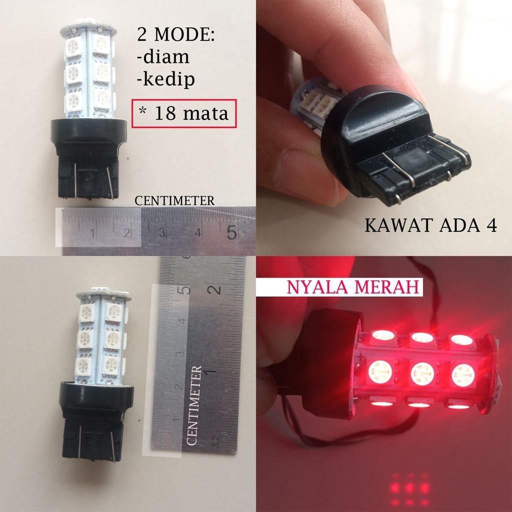 Lampu Stop Strobo Rem Lampu Rem Led Kedip T20 Led 18 Titik Mobil Motor