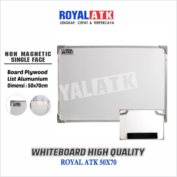

Papan Tulis White Board Ukuran 50 x 70 Cm Royal Atk