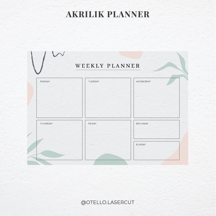 

Tropical - Weekly Planner Akrilik Wall Planner Dinding Papan Jadwal