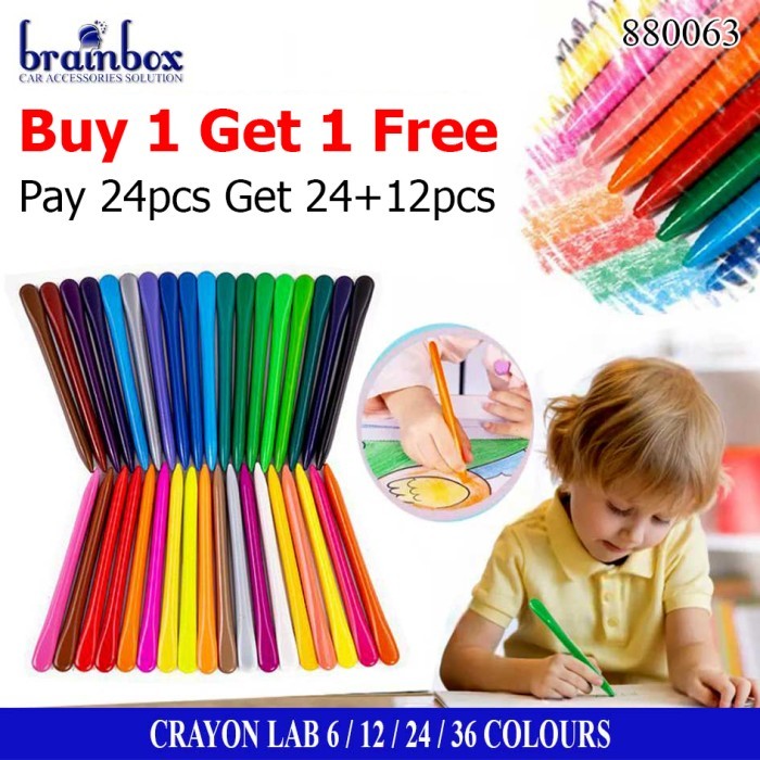 

HIGH QUALITY Triangular 24 Pcs Crayon Lab Non-Toxic Pensil Gambar