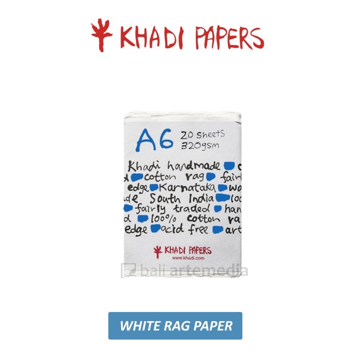 

khadi White Rag Paper Packs 320g Size A6 / A5 / A4 / A3