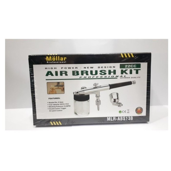 

MOLLAR ABS13B Air Brush Kit 22cc Dual Cup 0.3 mm - Pen Paint Spray Gun