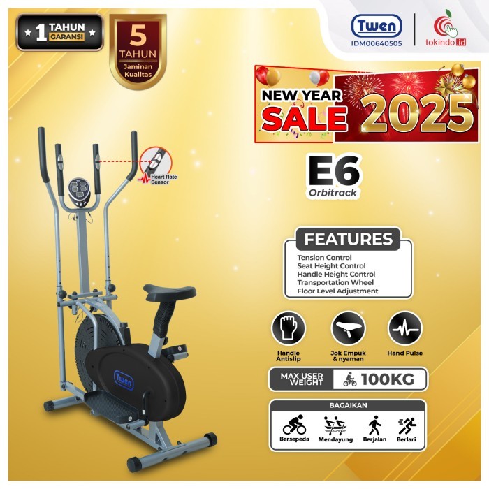 Twen E6 Orbitrack Tracer Elliptical Bike Sepeda Fitness Sepeda Statis