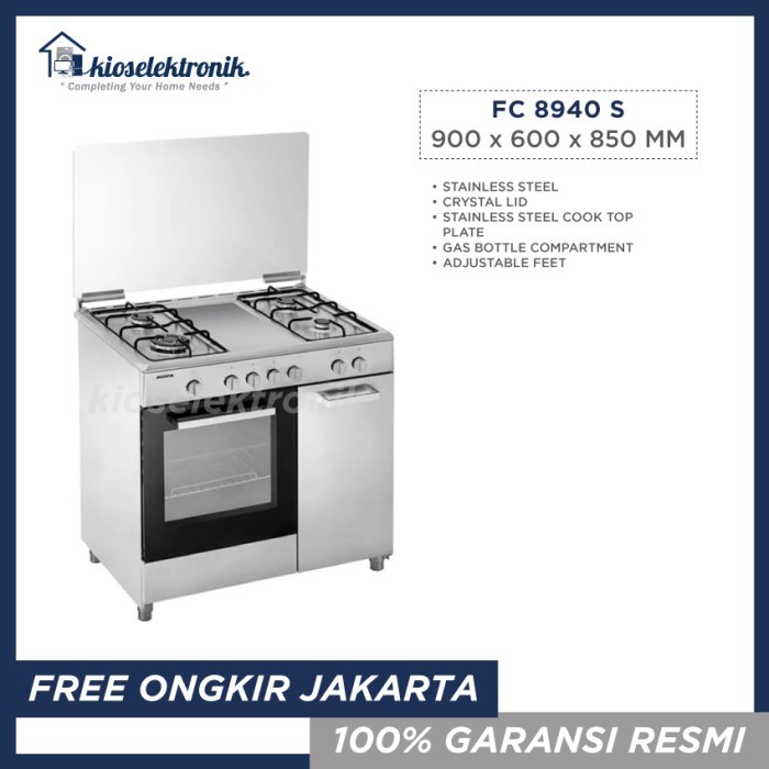 Modena FC 8940 S Free Standing Cooker - Kompor 4 Tungku Oven FC8940S