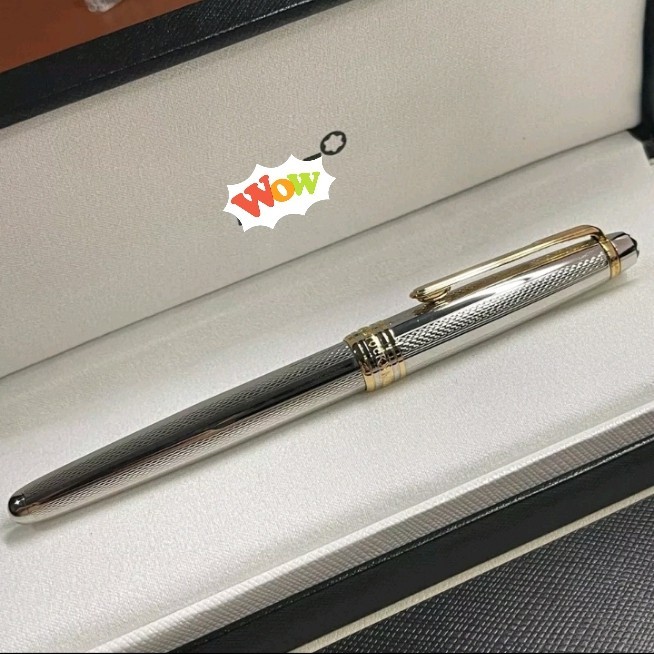 

Ballpoint Mewah Business Work MB Meisterstuc Silver Brush Lengkap Dengan Box Exlusive