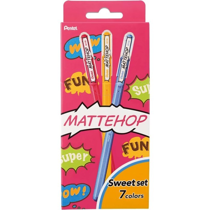 

Pentel MatteHop 1.0 mm Matte Hop Gel Ballpoint Pen Set of 7/14 Color