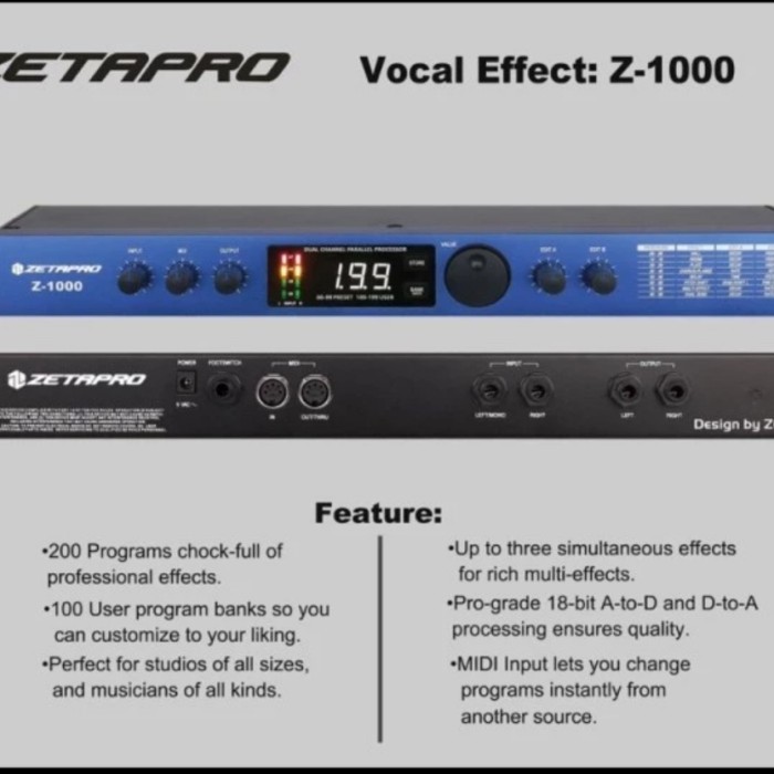 Effect Zetapro Z 1000 Original Efek Vocal Zetapro Z1000 Vokal Terbaik