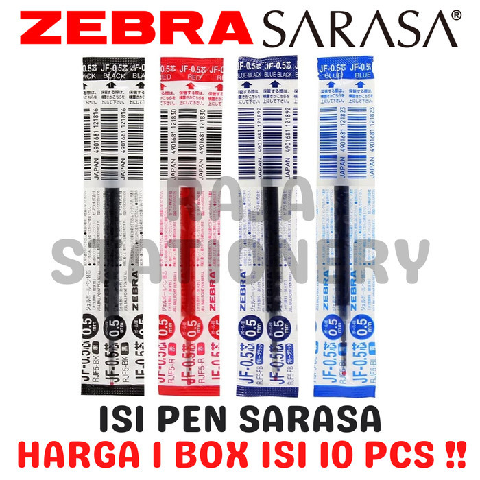 

ZEBRA REFILL SARASA 0.5 0.7 ISI ULANG PEN SARASA HITAM BIRU [10PCS]