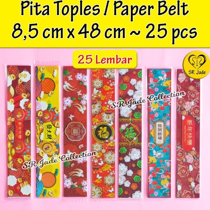 

''Terlaris" Pita Toples Paper Belt Label Toples Pita Box Kardus Cny Imlek Murah