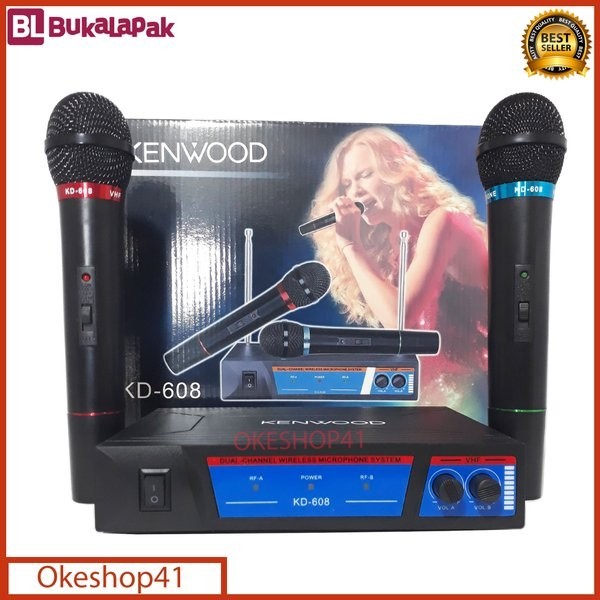 Mic Kenwood Wireless 2 Mic (Double) Gagang Kd-608 04M4Yz4 Accessories