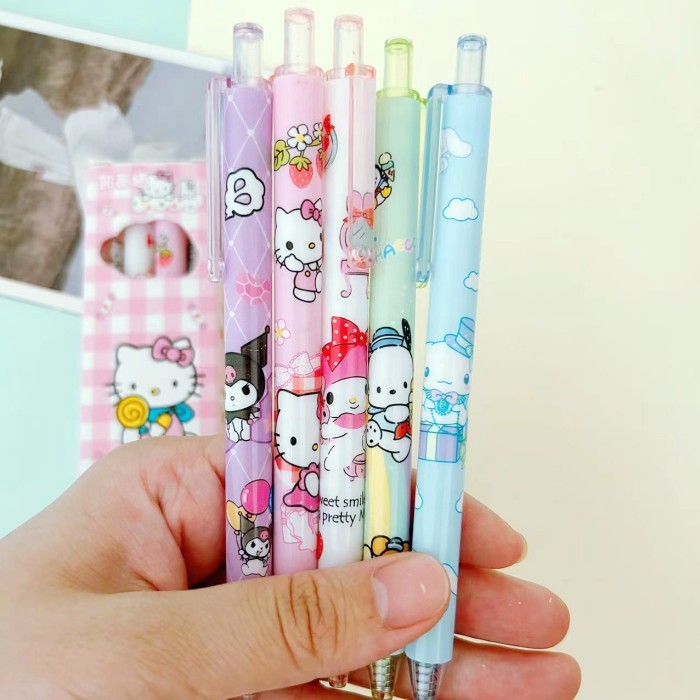 

Gtt Pulpen Mekanik 0.5Mm Isi 4Pcs Pena Gel Karakter Kartun Warna Hitam