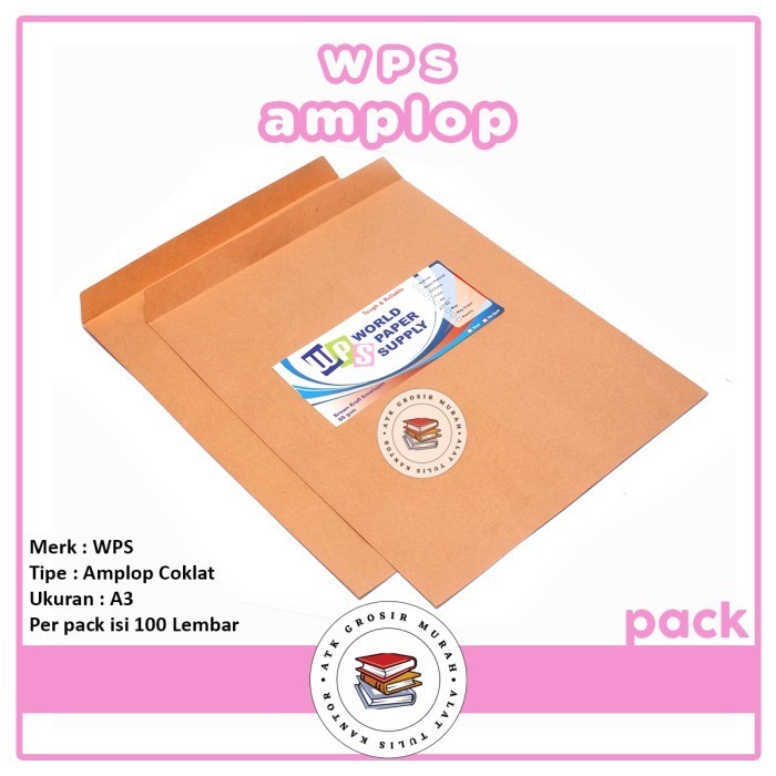 

Sale Amplop Coklat Ukuran A3 Wps ( 33 X 42,5 Cm ) Gosend