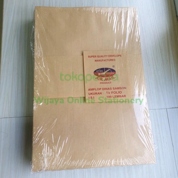 

Sale Amplop Coklat Samson Salur Airmail 1/2 Folio (Pak)
