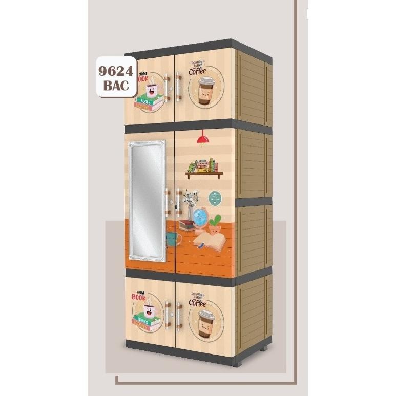 NAIBA Lemari Plastik MSC DOLL 9284 Doraemon Helo Kitty Minni Mouse RAK 4 Susun JUMBO BESAR