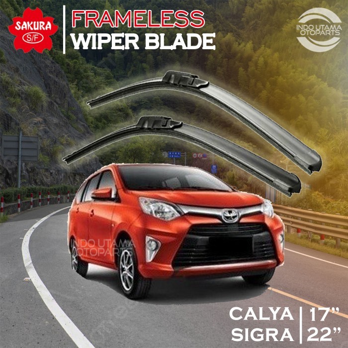 Wiper Frameless Calya Sigra Karet Kaca Mobil SAKURA