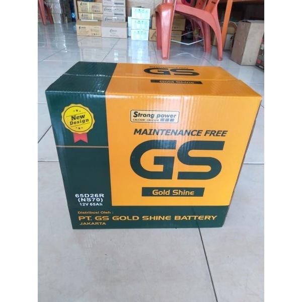 Aki Mobil Mitsubishi Kuda Bensin Ns 70 (65D26R) Aki Kering Gs Gold Shine