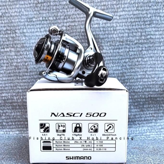Reel Shimano Nasci 2021 500 1000 2500 C3000 4000 XG C5000 Power Handle