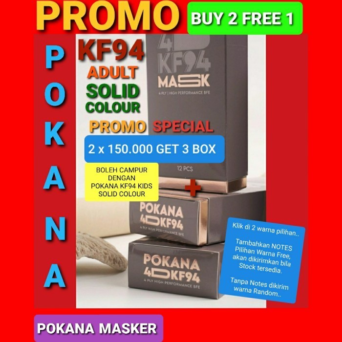 Murah MASKER MEDIS POKANA 4D KF94 4PLY POKANA MASKER KF 94 ISI 12 PCS Non COD