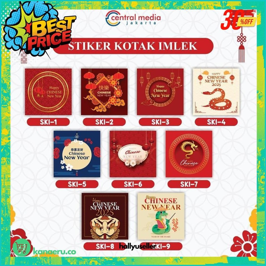 

Sticker Hampers Imlek Kotak Cromo Stiker Chinese New Year Label Toples Kue Cny Promo