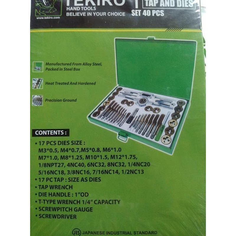 

Tap And Dies Set 40 Pcs Tekiro