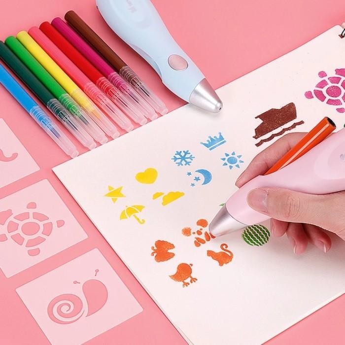 

TERBARU Triple W Set Electric Pen AirBrush Coloring Kid Alat Gambar Warna Anak