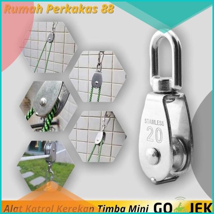 Alat Katrol Kerekan Timba Mini Serbaguna Swivel Pulley Stainless Steel