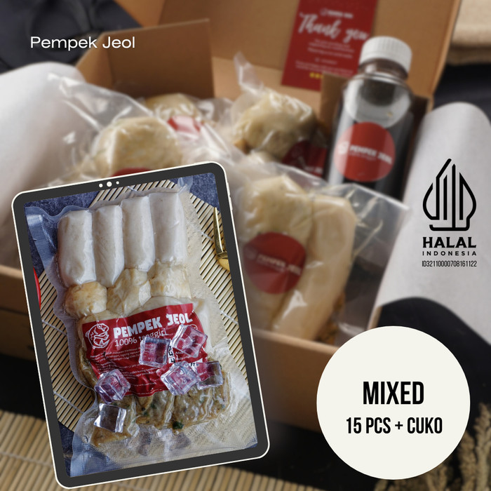 

Pempek JEOL (100% ikan tenggiri) isi 15 pcs + Cuko Pedas SPECIAL