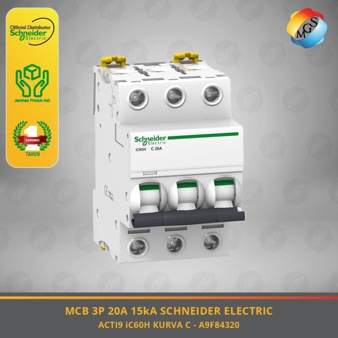 MCB 3P 1A s.d. 63A 10kA/15kA iC60H C SCHNEIDER ELECTRIC - A9F843**