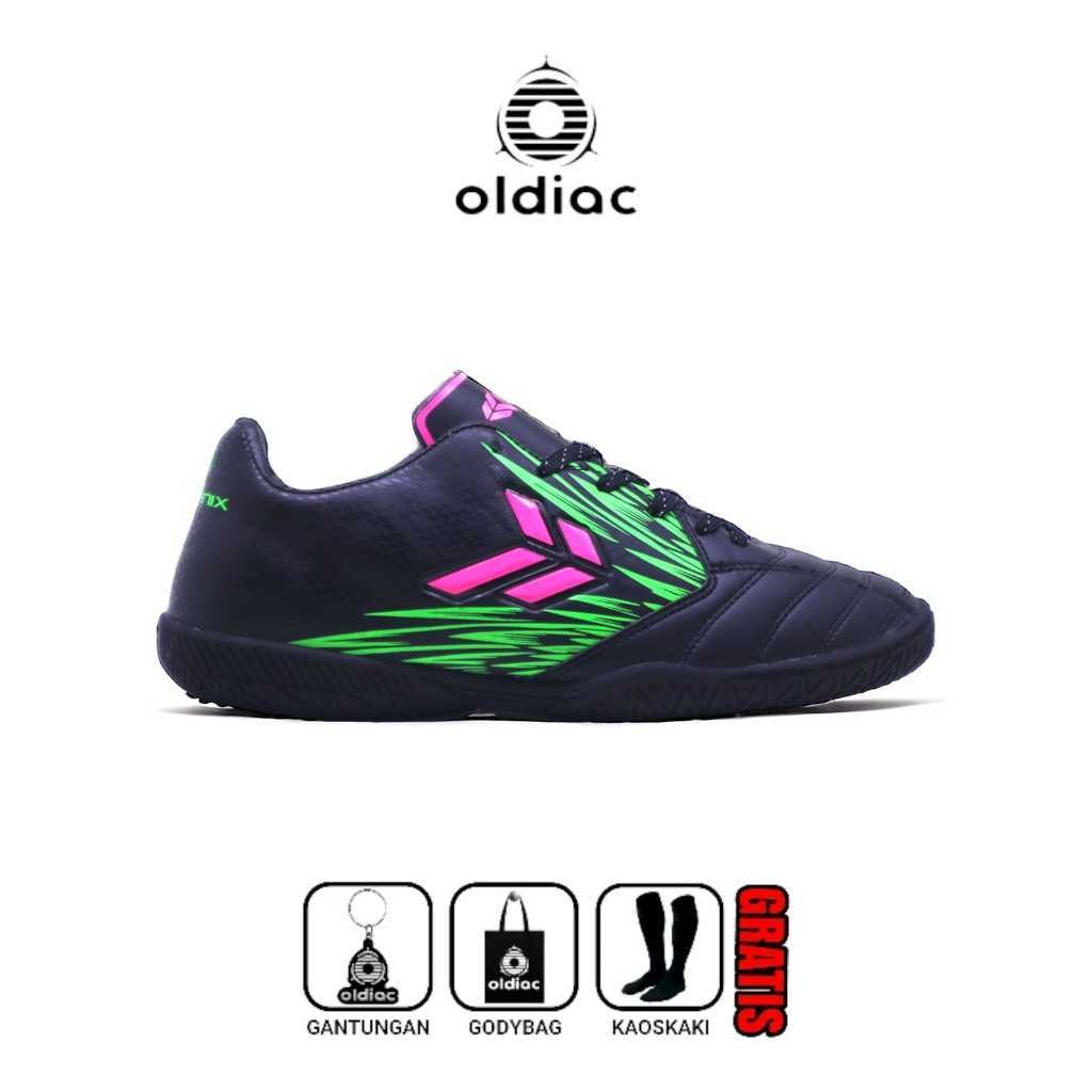 Awet Sepatu Olahraga Futsal Pria Phoenix Garuda Black Pinkpurple