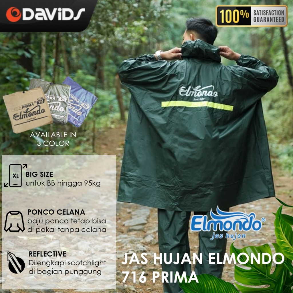 Tahan Lama Jas Hujan Setelan Dewasa Jaz Ujan Ponco Celana Raincoat Elmondo 716