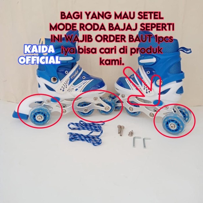 sepatu roda anak Inline Skate Full Karet PU Nyala Roller