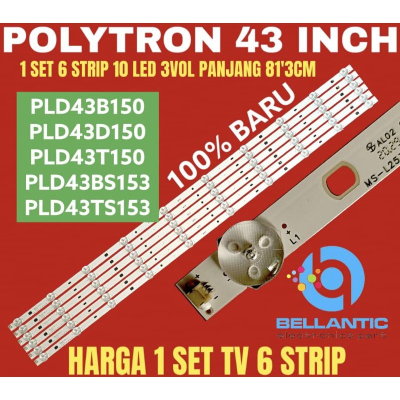 BACKLIGHT TV LED POLYTRON 43 INCH PLD43B150 PLD43D150 PLD43T150 PLD43BS153 PLD43TS153 BACKLIGHT TV