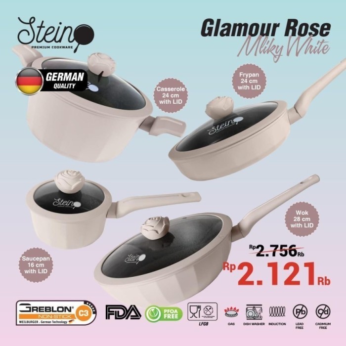 STEIN COOKWARE GLAMOUR ROSE Series 4 in 1 Complete Set