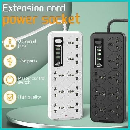 Eight Port 3 USB 1 Type C Colokan Kabel Listrik Stopkontak Kabel SAmbu