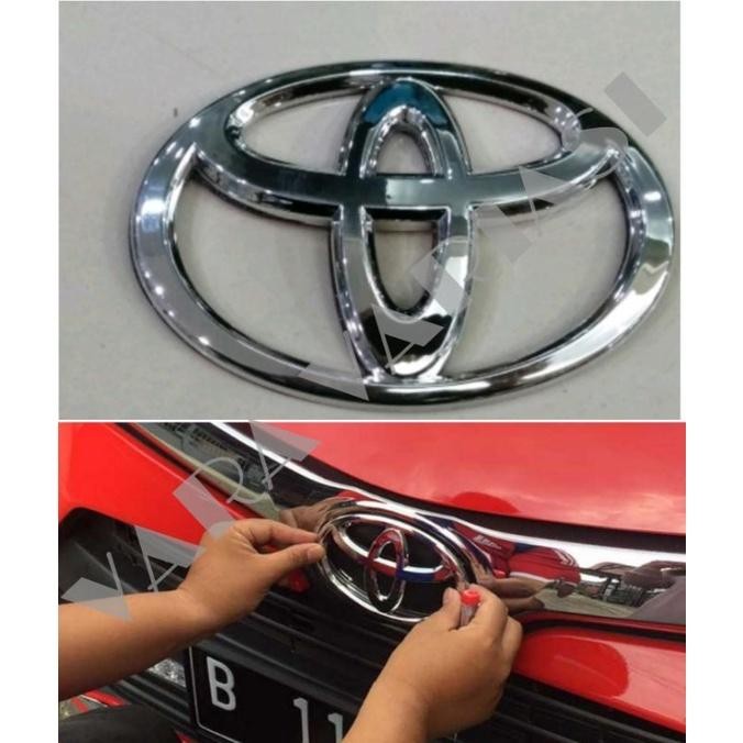 Emblem Logo Depan Mobil Toyota Calya 15Cm Chrume / Logo Depan Toyota Calya