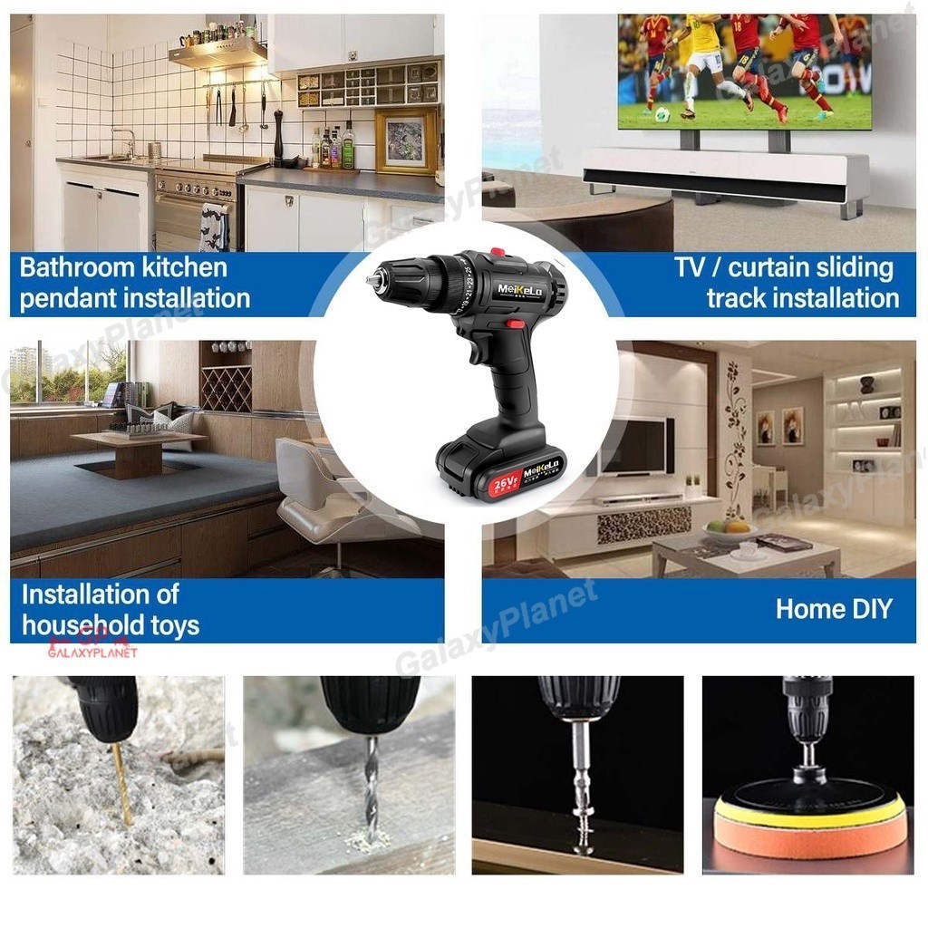 36VF 36vf Mesin bor 1baterai cas bor listrik murah bor impact cordless besi tembok Beton kayu -