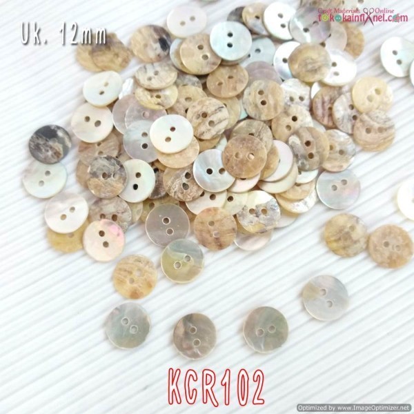Kancing Kerang Putih Kancing Baju Hias DIY 12mm (isi 12) KCR102 K353