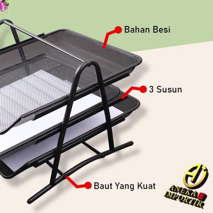 

Rak Kertas Dokumen Surat 3 Susun / Paper Document Letter Tray 3 Tier BS01