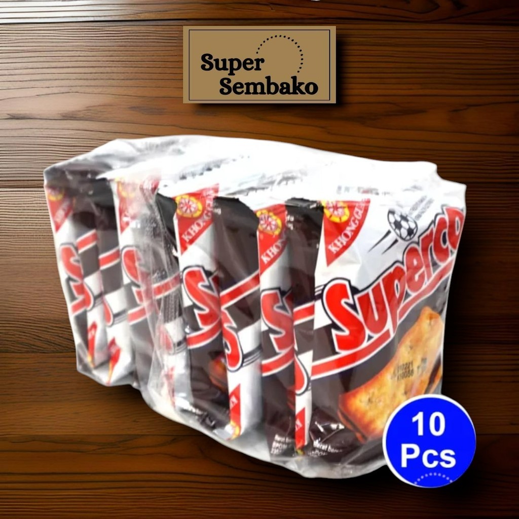 

SNACK WAFER BISKUIT KHONG / KONG GUAN SUPERCO COKLAT 24g RENCENG ISI 10 BUNGKUS