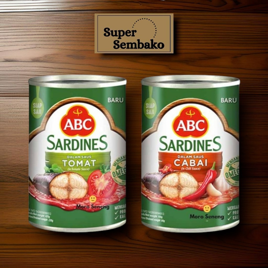 

IKAN KALENG SARDEN / SARDINES ABC DALAM SAUS TOMAT DAN CABAI PEDAS 155g SIAP SAJI