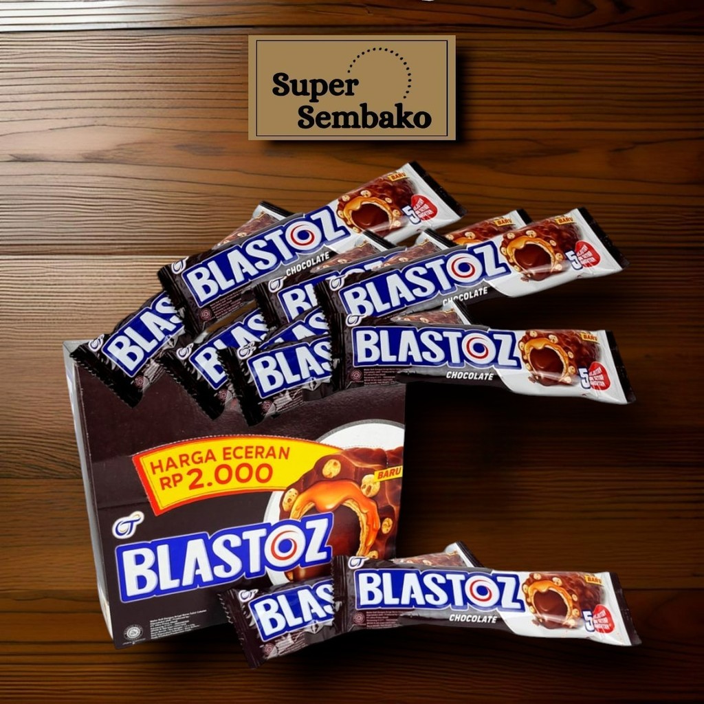 

SNACK BISKUIT WAFER BLASTOZ 24g CARAMEL CRUNCHY CHOCOLATE COKLAT ISI 12 BUNGKUS